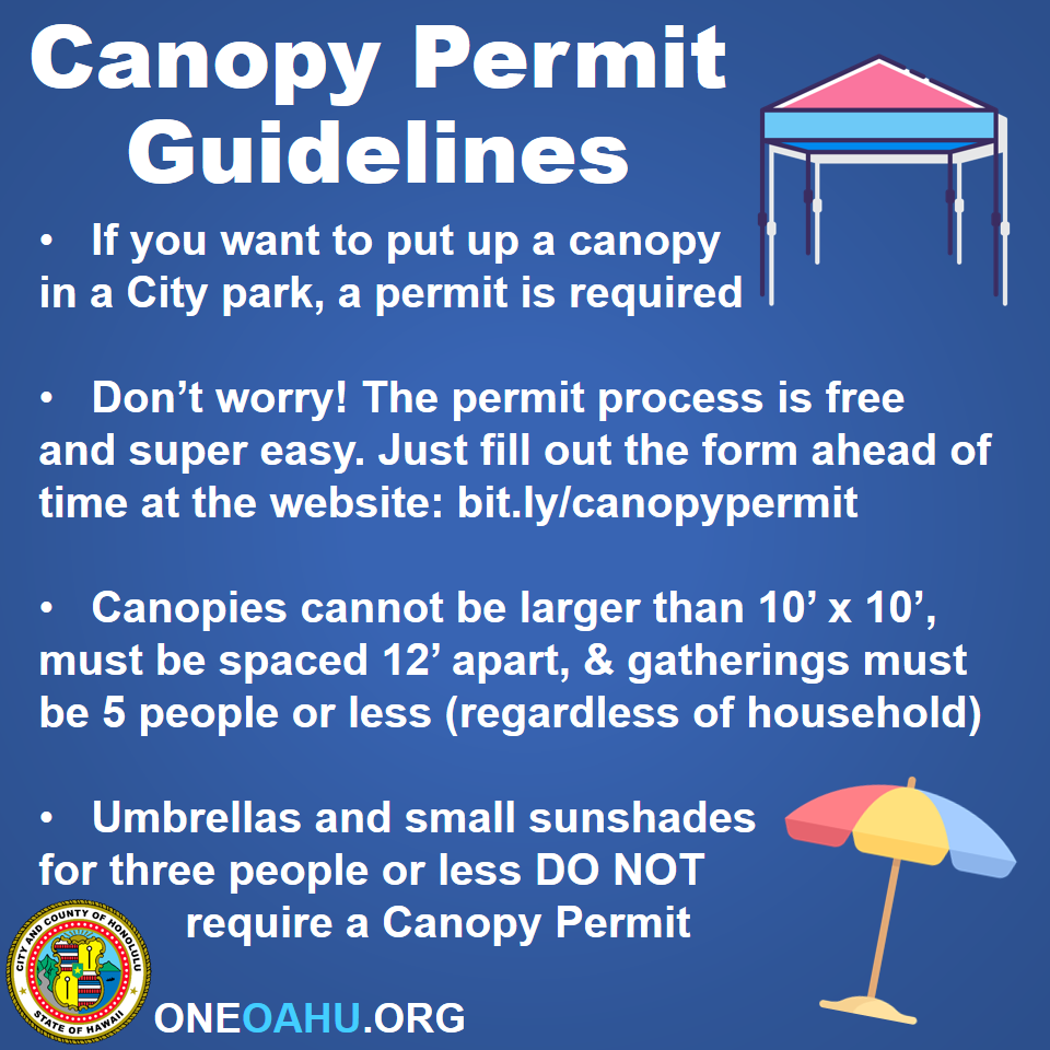 Guidelines for Daily Park Canopy Permits (Honolulu Department of Parks