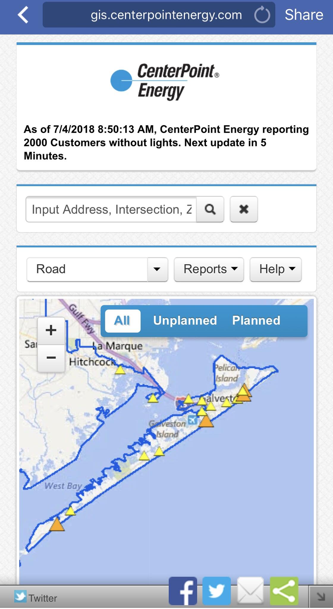 Centerpoint Energy Outage Map