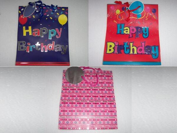 1 Happy Birthday Gift Bags C W Handles Label 25 H X 21 5 W X 10 D Cms Nextdoor