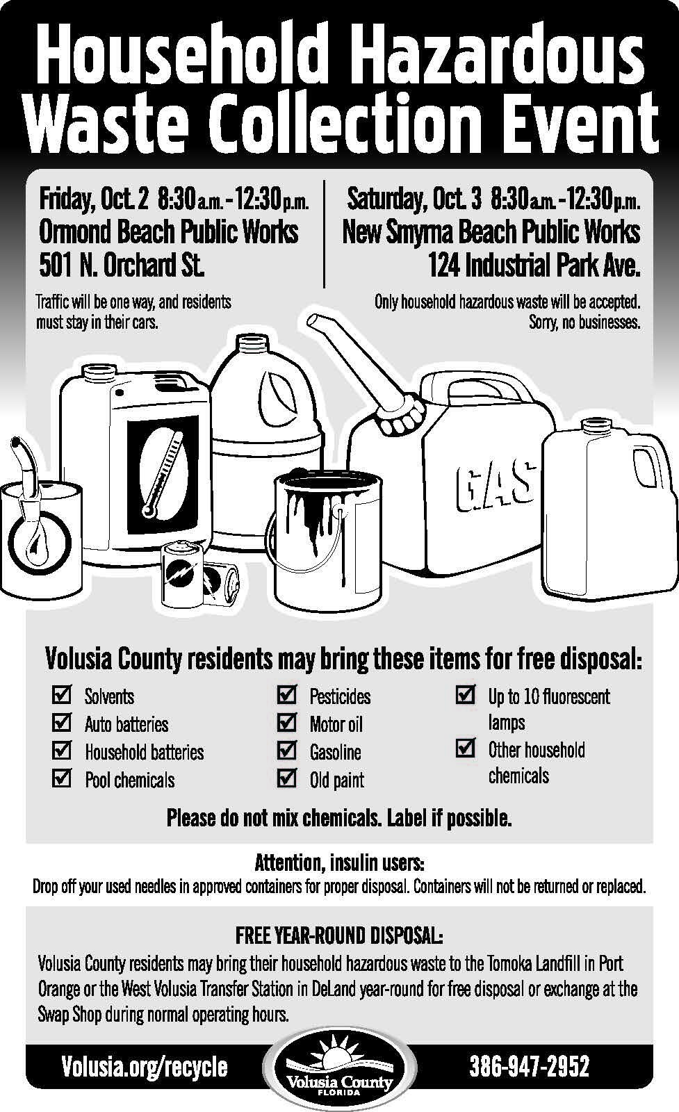 drop off household hazardous waste at oct 3 collection event city of new smyrna beach mdash nextdoor nextdoor drop off household hazardous waste at