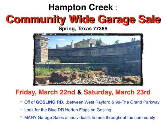 Mar 22 Hampton Creek Community Wide Garage Sale Nextdoor