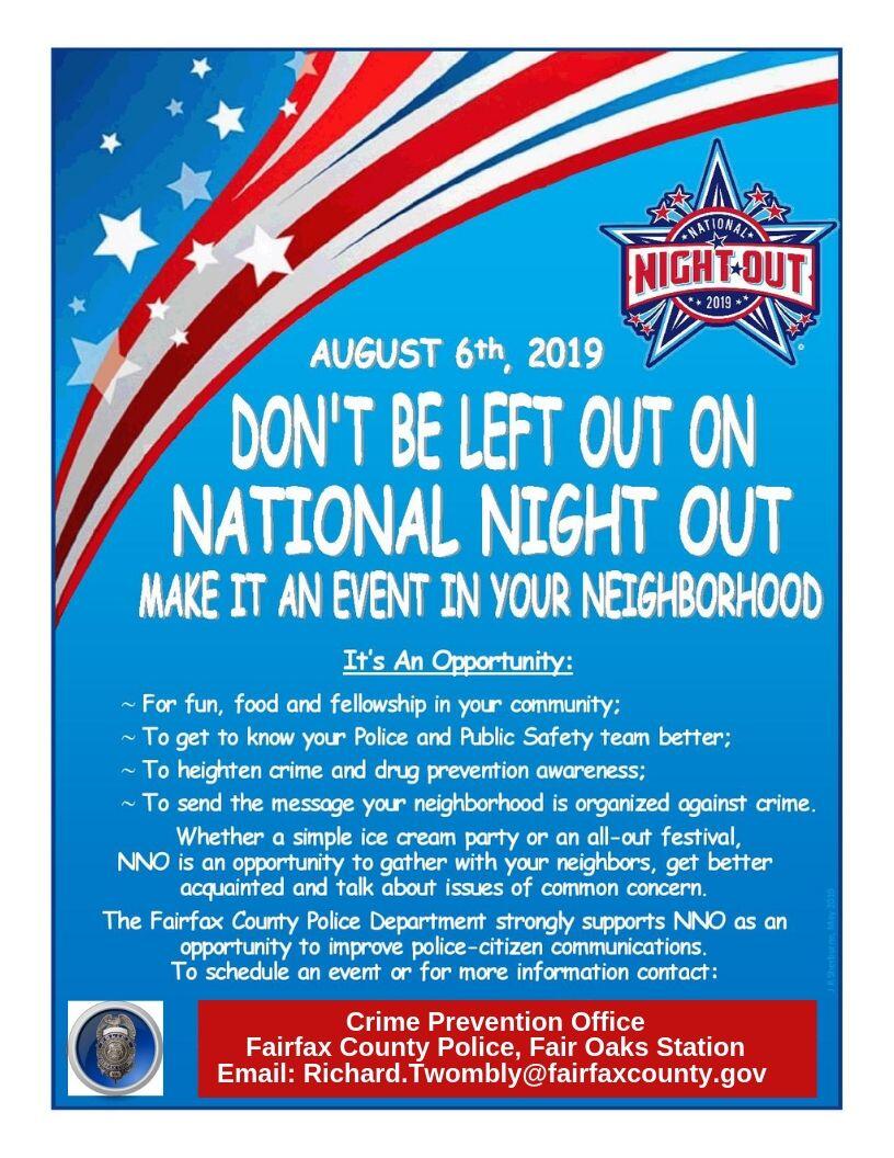 National Night Out is August 6! (Fairfax County Police Department ...