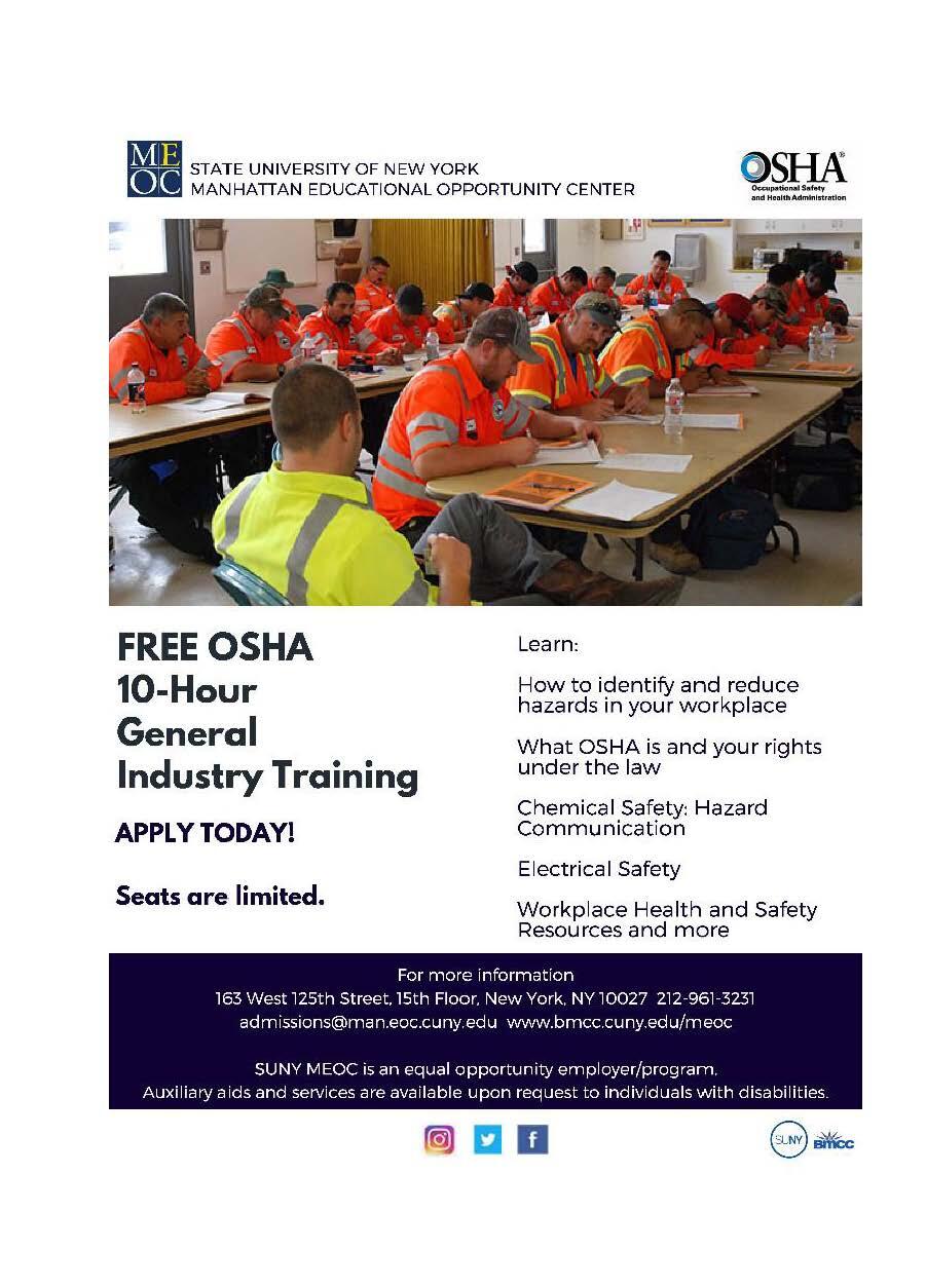 FREE OSHA TRAINING... (Manhattan Community Board 9) — Nextdoor — Nextdoor