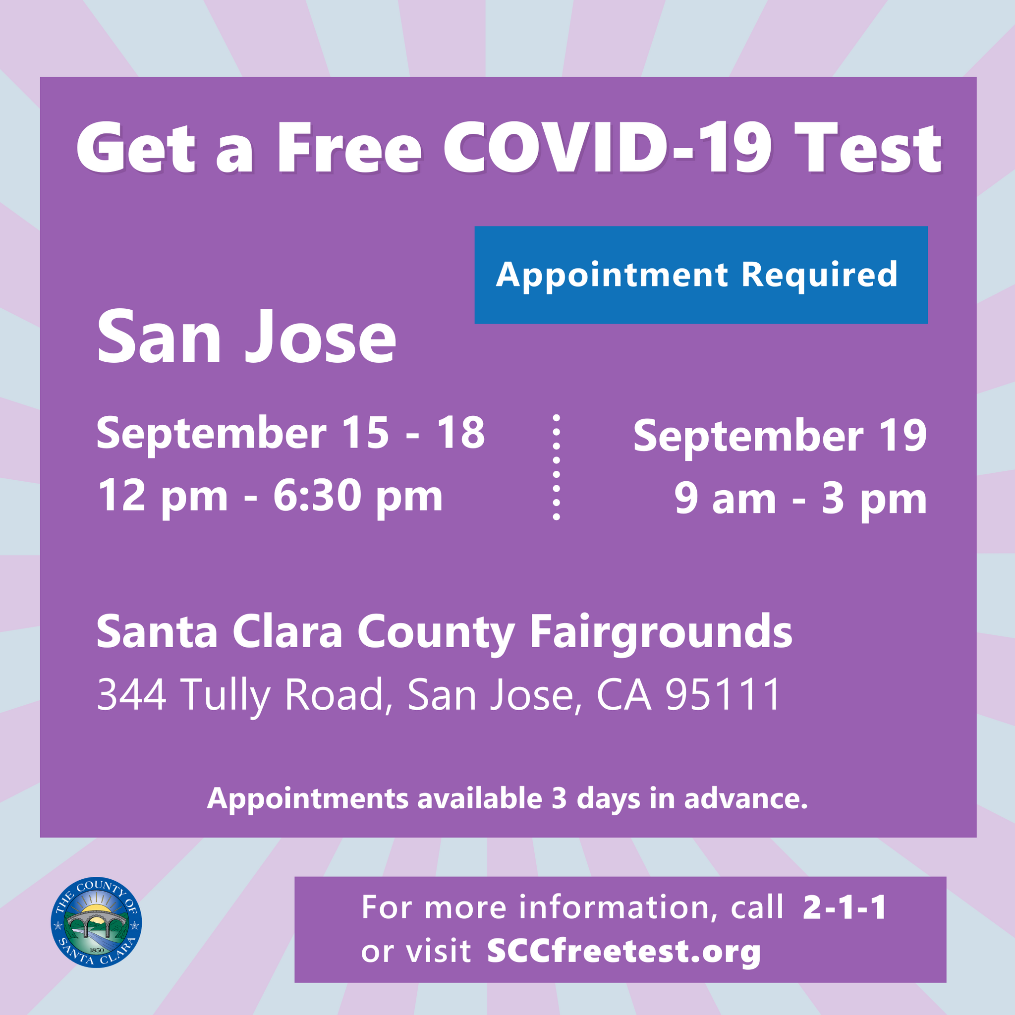 Pop Up And Fairgrounds Covid 19 Tests County Of Santa Clara Mdash Nextdoor Nextdoor