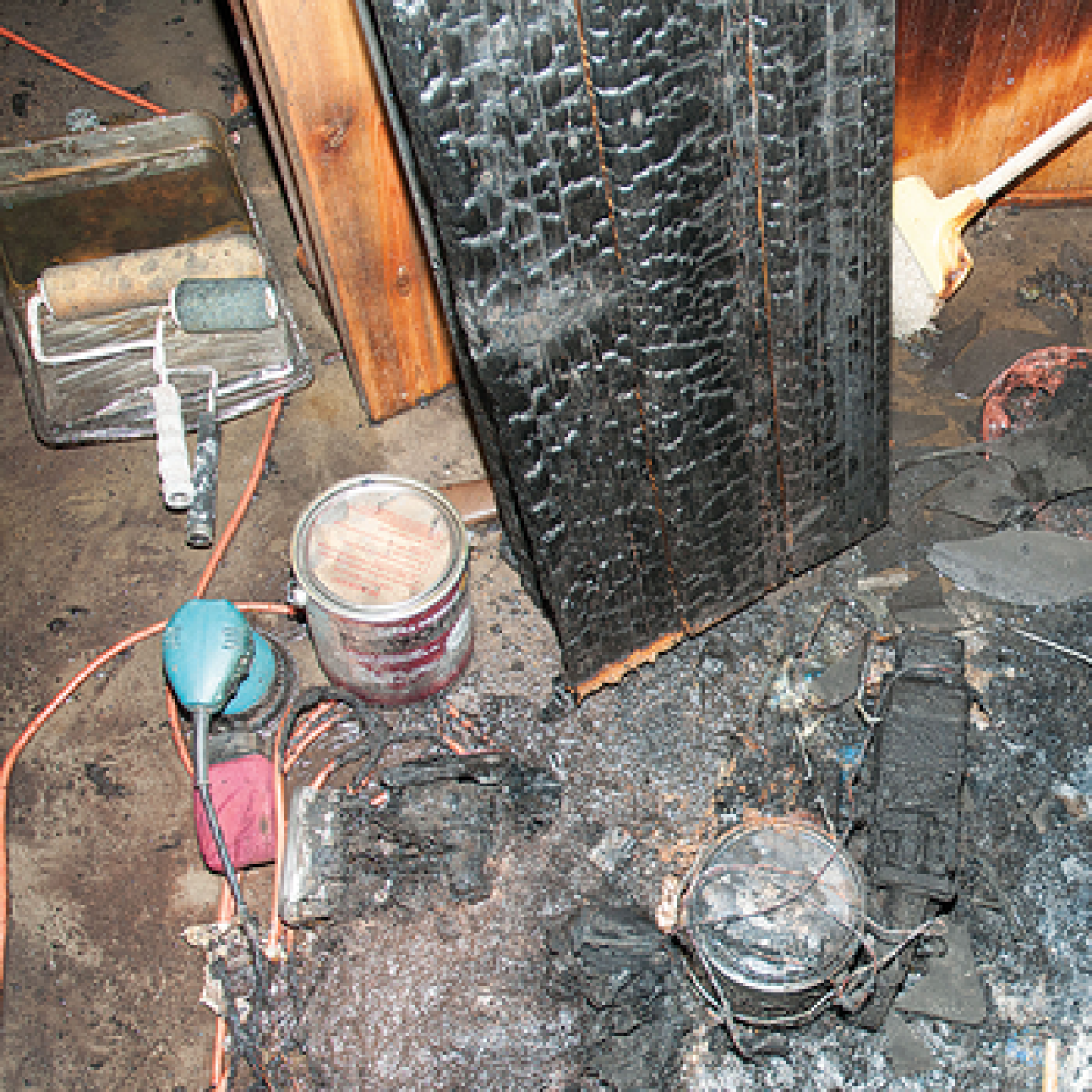 oil or wood stain soaked rags can spontaneously combust! (Washington