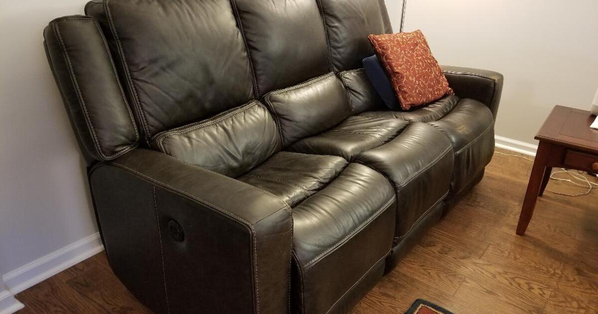 80 inch black leather plush sofa