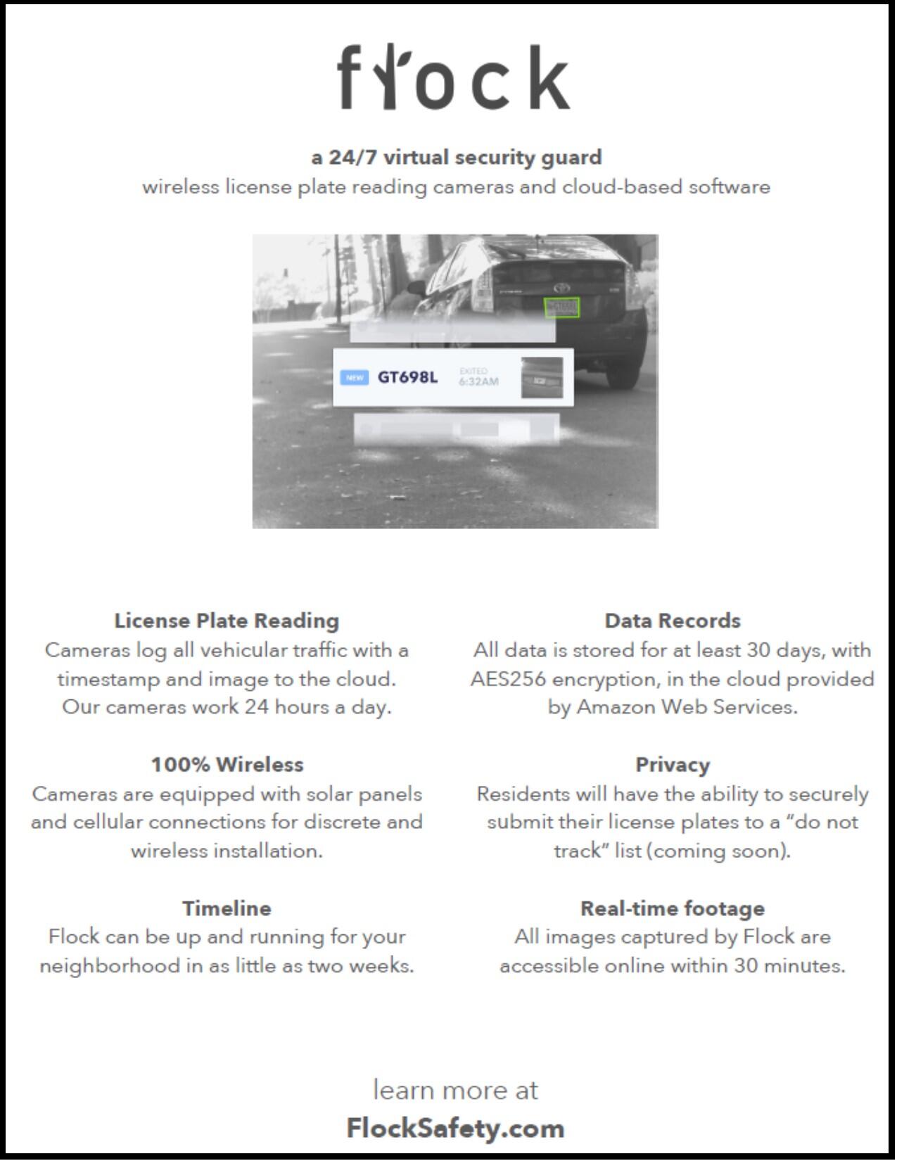 FLOCK A 24/7 wireless license plate reader system (DeKalb County