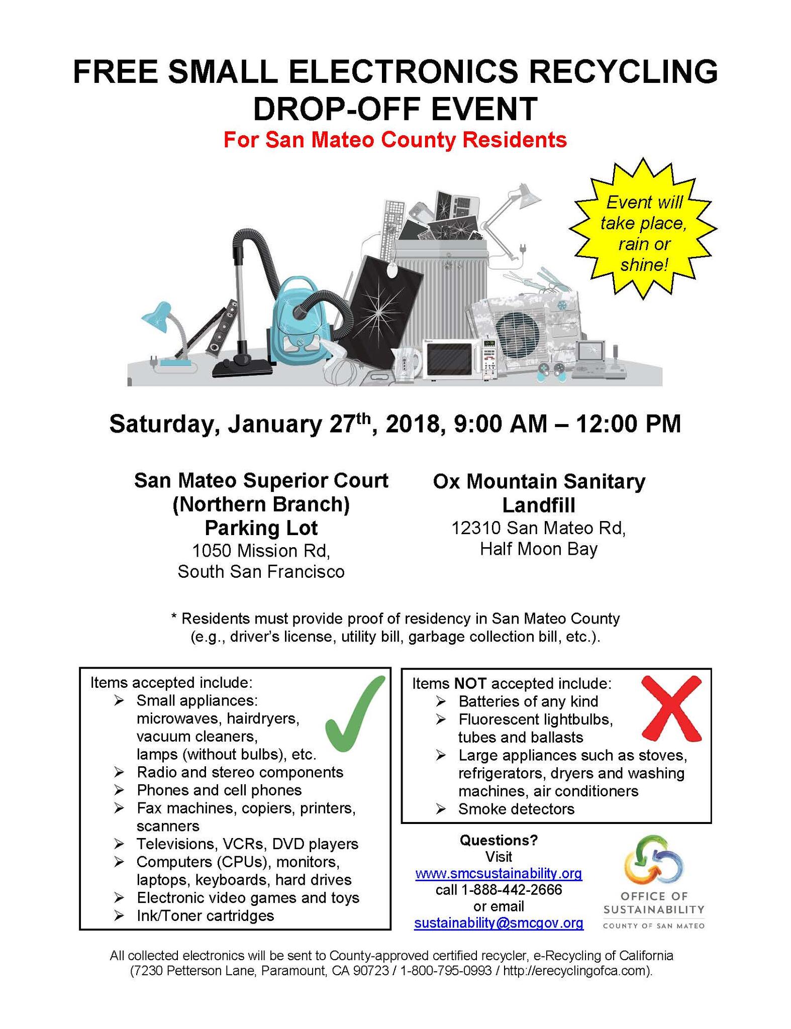 Don't forget: Free e-waste collection event this Saturday the 27th