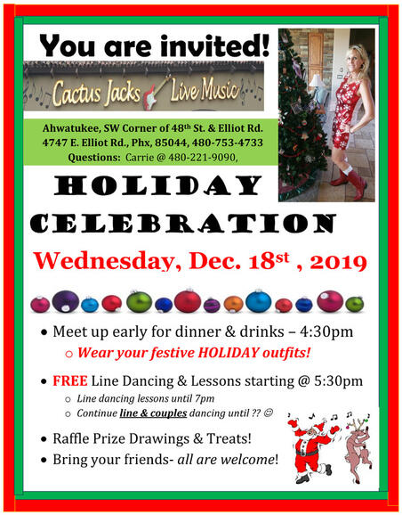 Dec 18 Free Holiday Dance Party Cactus Jacks Nextdoor