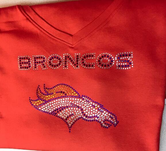 womens bling bronco shirts
