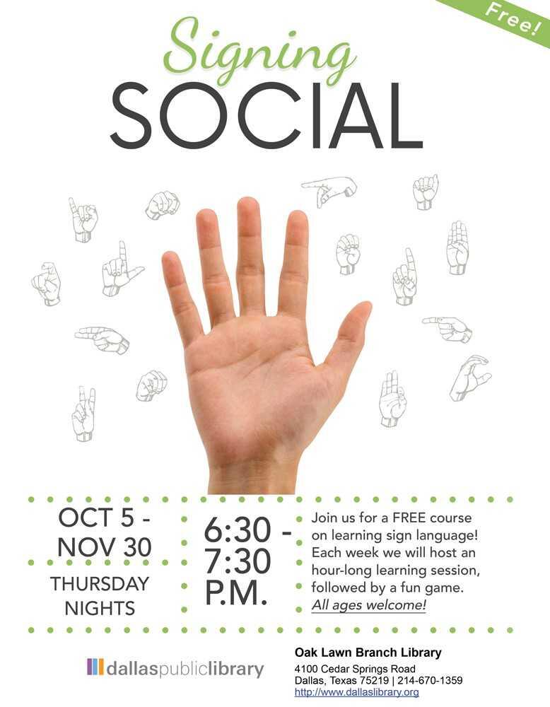 Signing Social Free American Sign Language Classes Dallas Public Signing social free american sign language classes dallas public