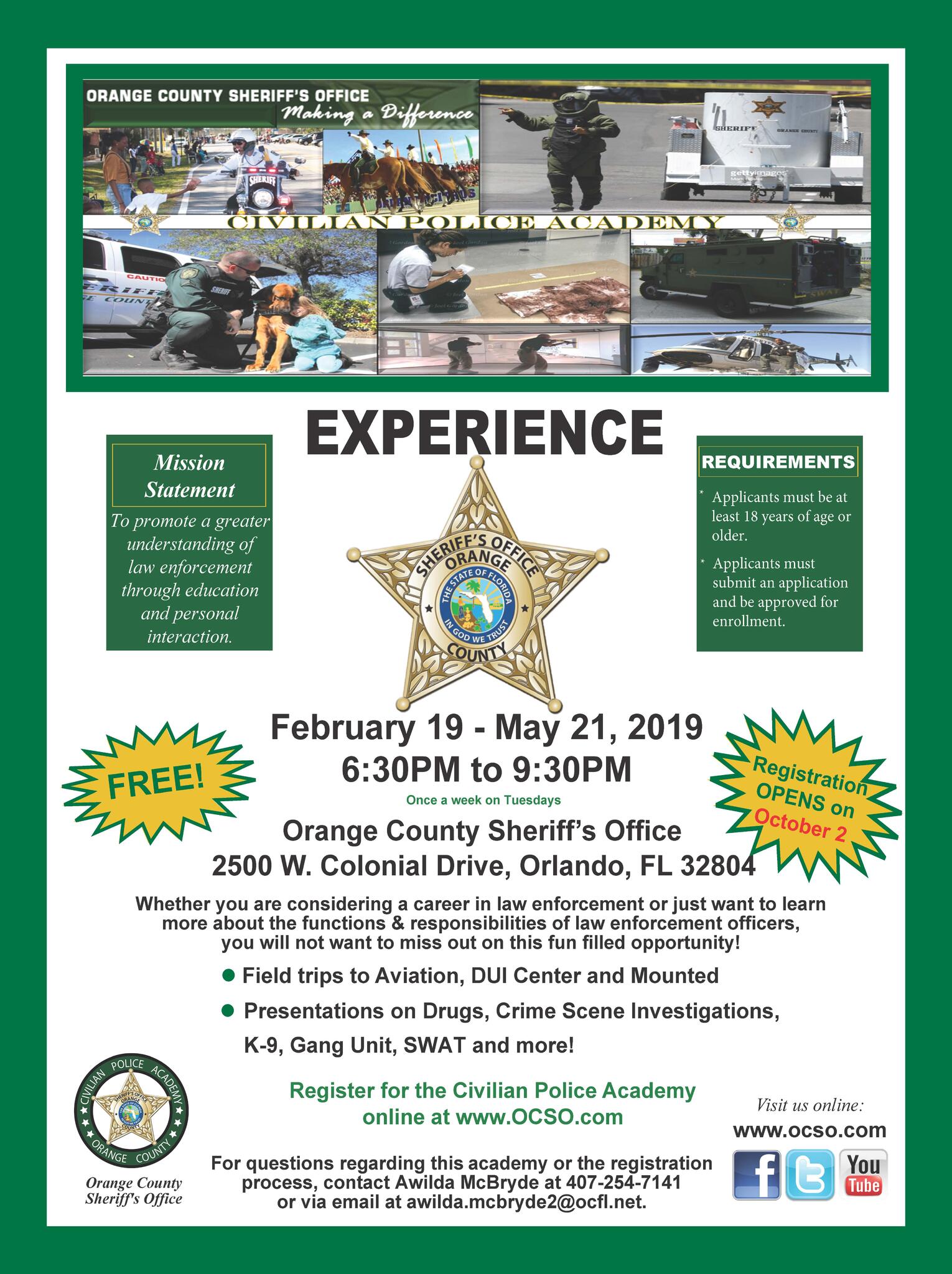 Orange County Sheriff's Office Civilian Police Academy- Spring 2019 ...