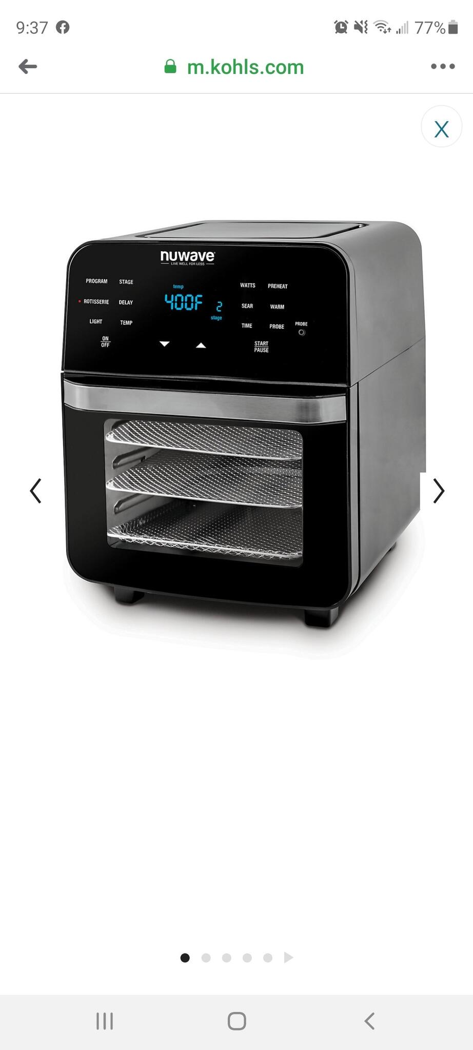 Kohls nuwave air fryer hotsell