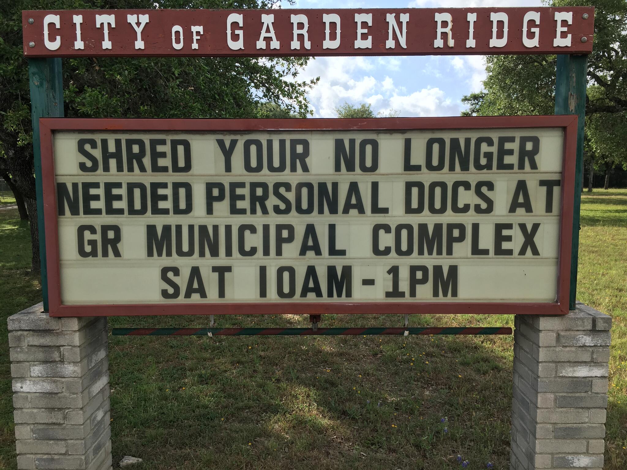 Shred Day In Garden Ridge May 12th City Of Garden Ridge Mdash