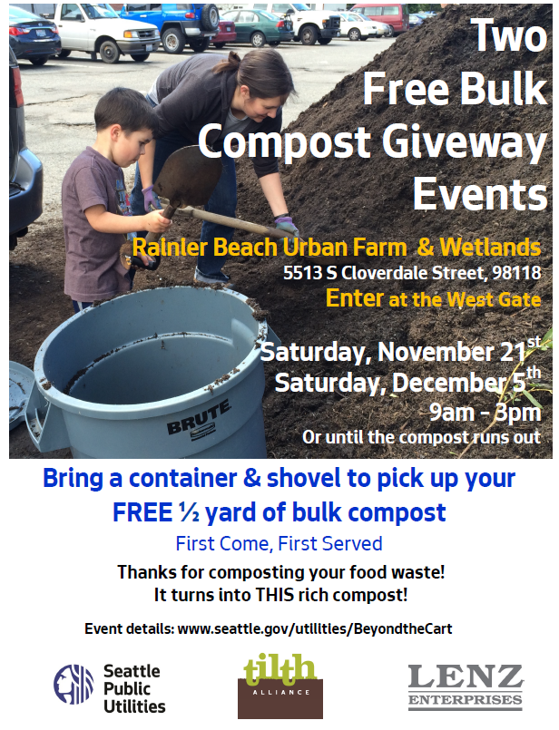 Free Compost Giveaway Event, Saturday, 11/21/20 (Seattle Public