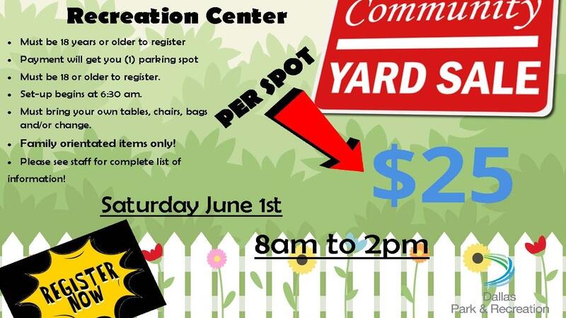 Jun 1 Kidd Springs Recreation Center Community Yard Sale Nextdoor