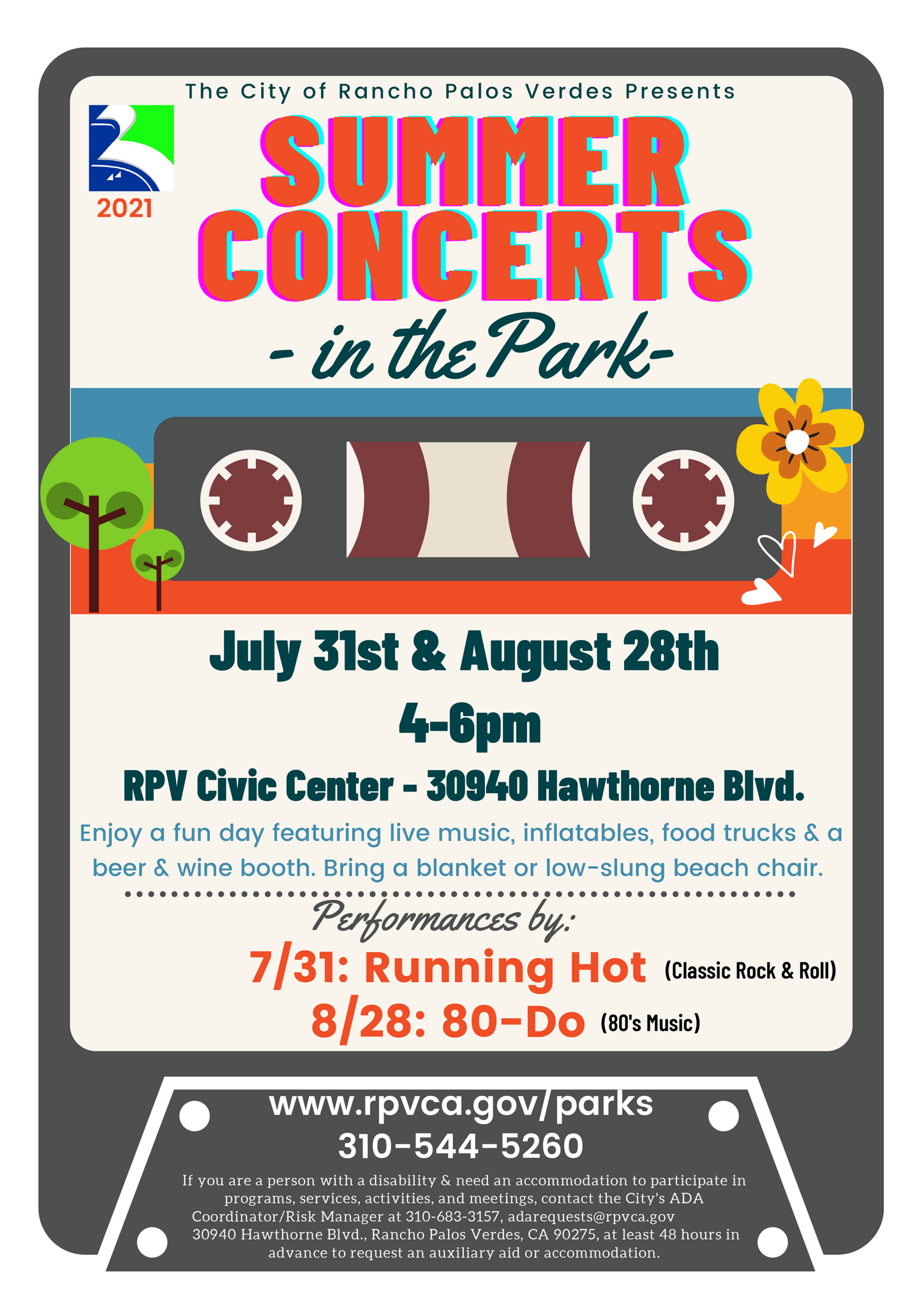 Concert in the Park with 80DO August 28 (City of Rancho Palos Verdes