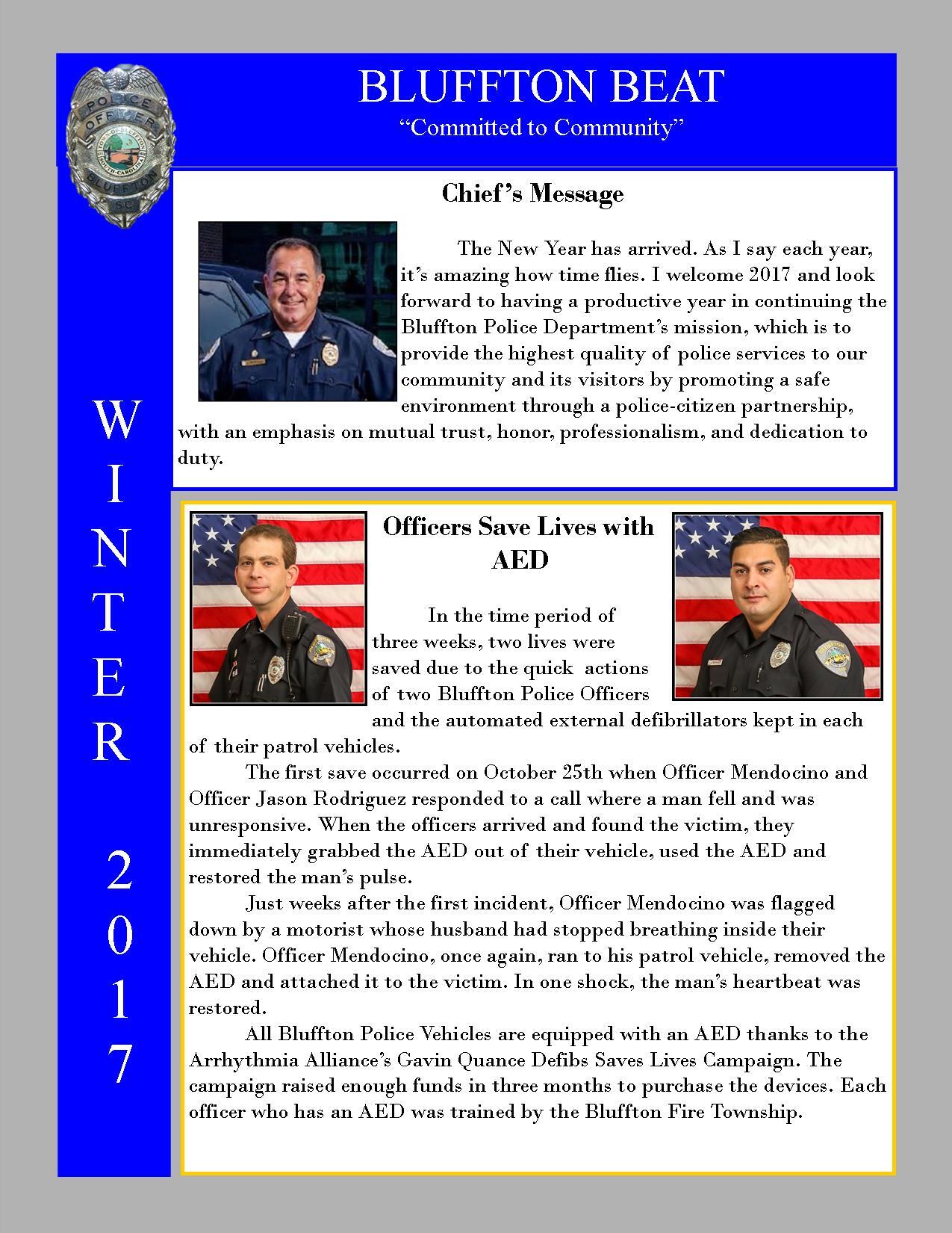 Bluffton PD Winter Newsletter (Bluffton Police Department) — Nextdoor — Nextdoor