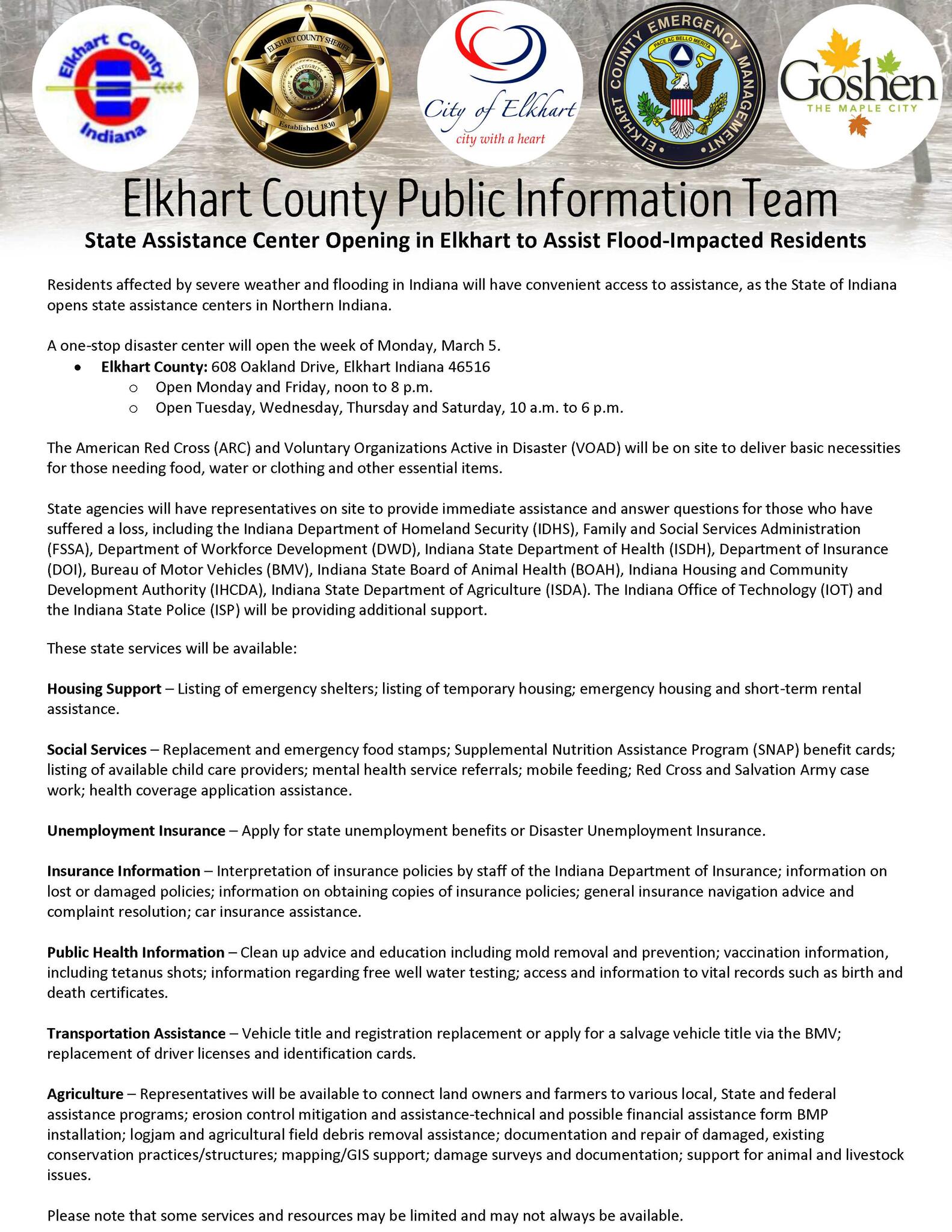 state assistance center opening in elkhart to assist flood impacted residents elkhart county sheriffs department nextdoor - Rental Assistance Form state assistance center opening in elkhart to assist flood impacted residents elkhart county sheriffs department nextdoor - Rental Assistance Form
