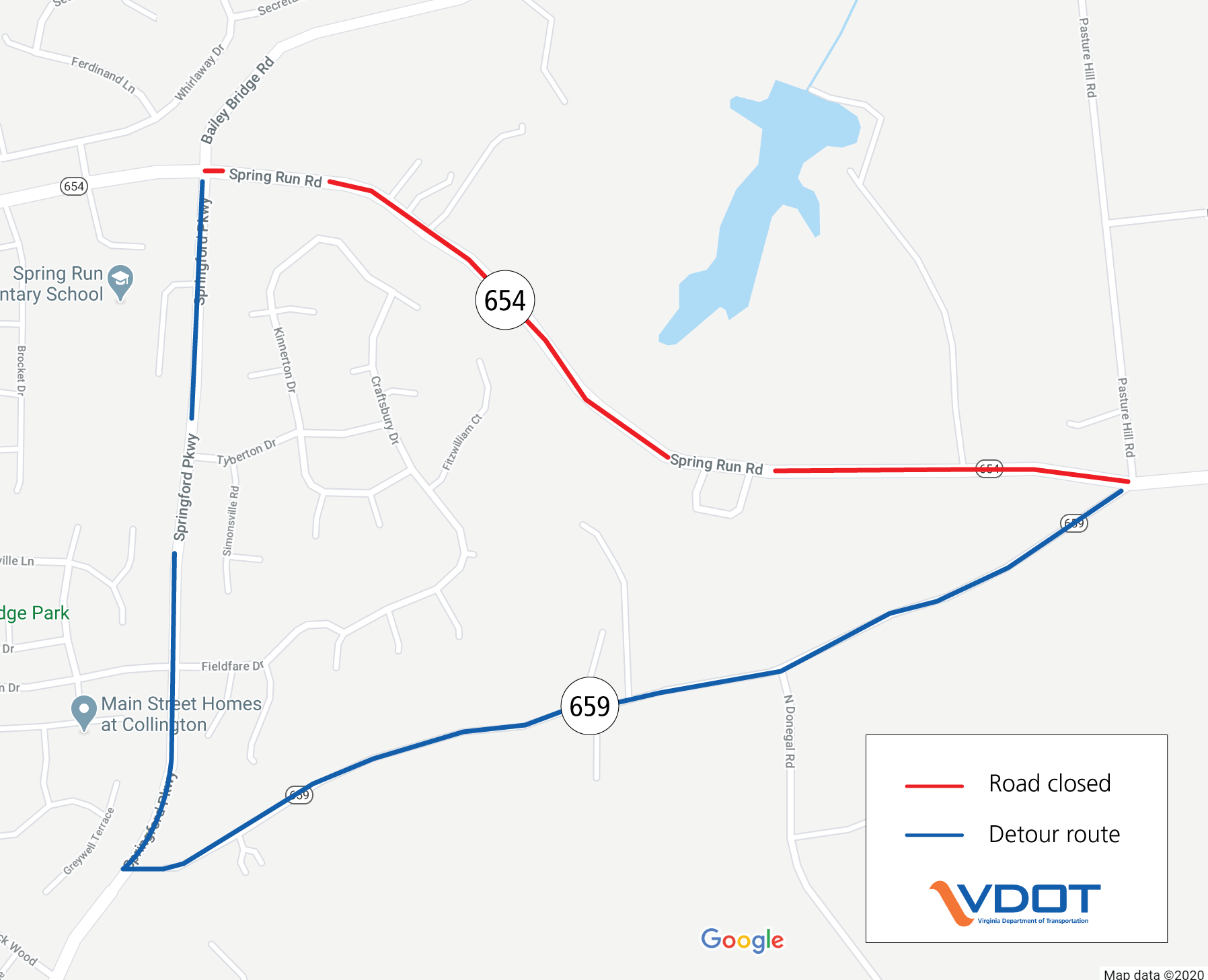 Spring Run Road (Route 654) to close for developer work in Chesterfield ...