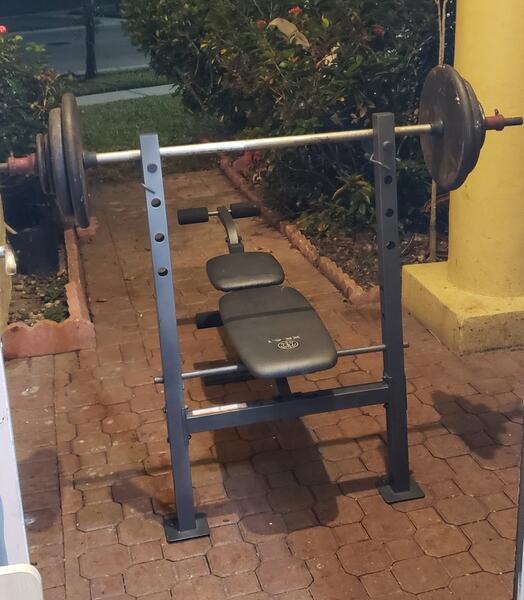 weight bench plus weights