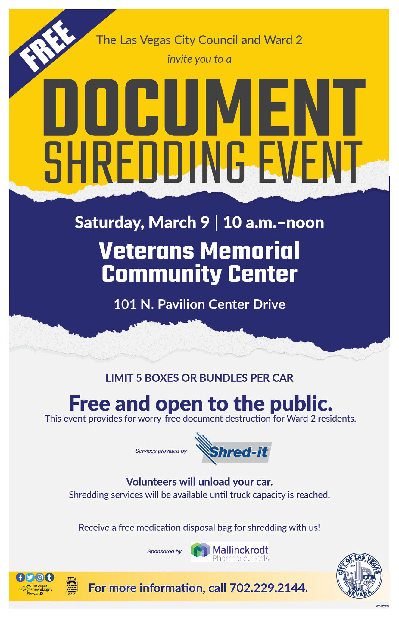 Friendly Reminder Document Shredding Event this Saturday, March 9